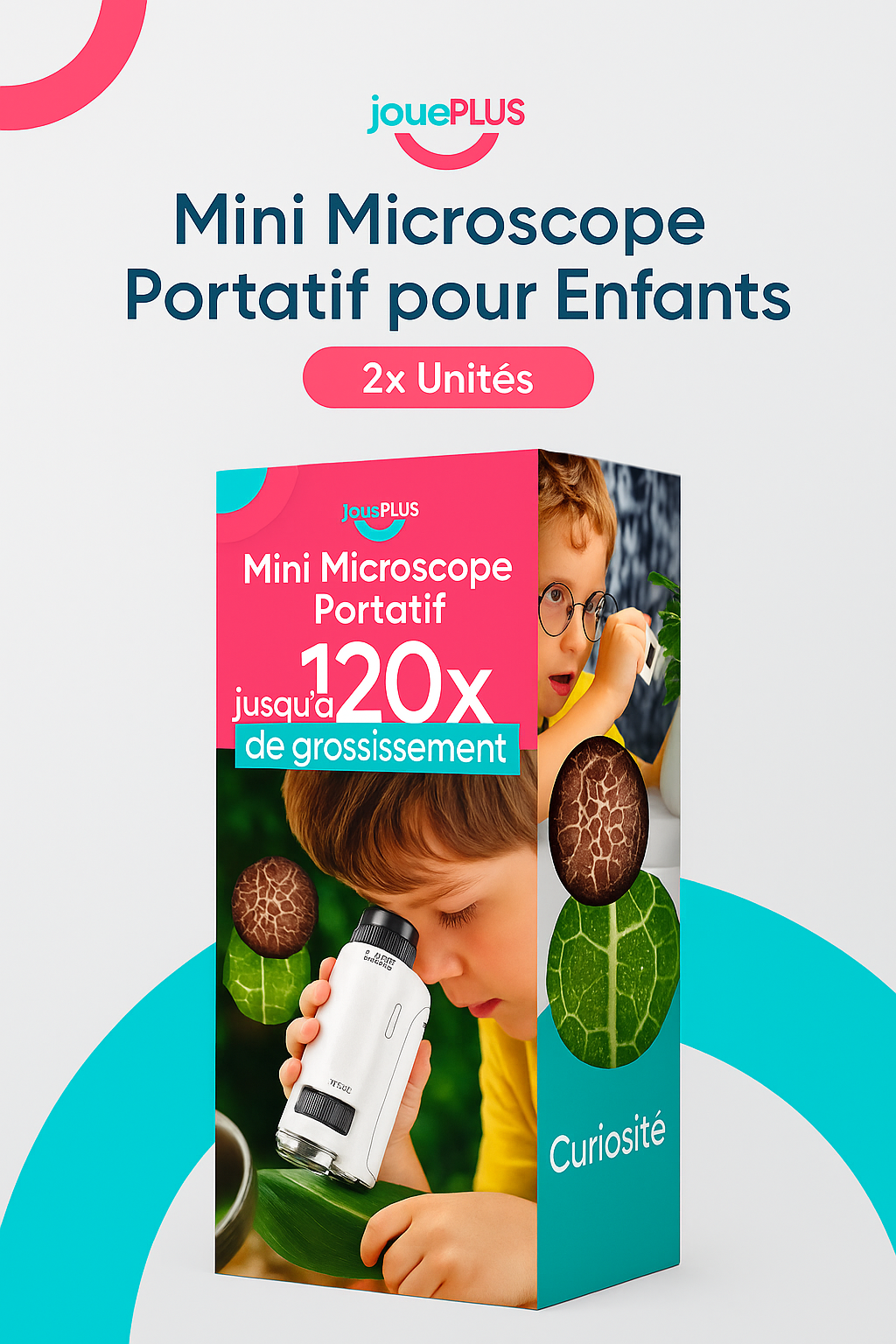 Microscope Enfant Loupe Éducative 200X-1200X Avec LED - Kit Scientifique Portable Garçons Filles